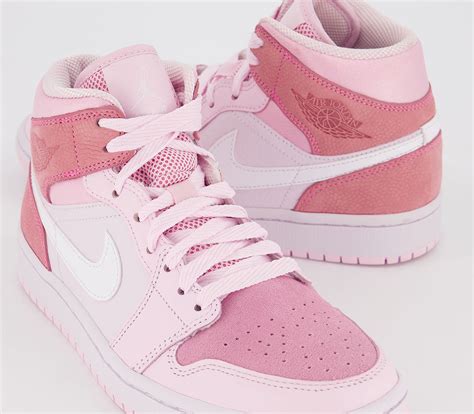 nike air jordan 1 mid pink beige|jordan 1s mid pink white.